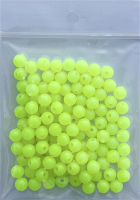 Size 6mm Round Bead/Chartreuse Glow/100 Pack