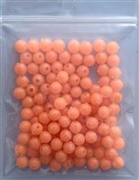 Size 6mm Round Bead/Orange Glow/100 Pack