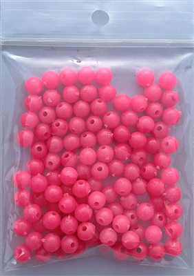 Size 6mm Round Bead/Glow Pink/100 Pack