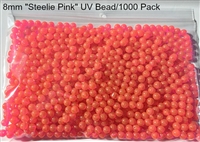 Size 8mm Round Bead/"Steelie Pink"/1000 Pack