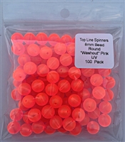 Size 8mm Round Bead/"Washout" Pink UV/100 pack