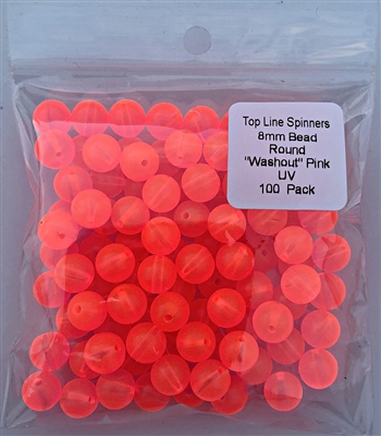 Size 8mm Round Bead/"Washout" Pink UV/100 pack