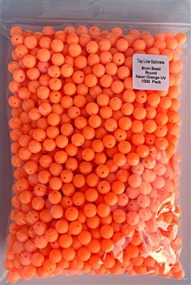 8mm Neon Orange UV Bead/1000 Pack