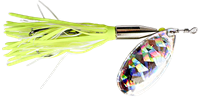 1 oz. Conehead Series Spinner/SG Finish w/Chartreuse & Pearl UV Skirt/1 Pack