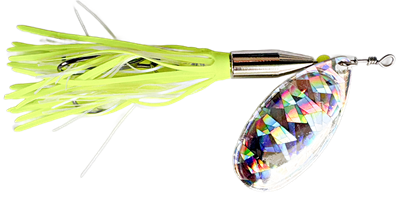 1 oz. Conehead Series Spinner/SG Finish w/Chartreuse & Pearl UV Skirt/1 Pack
