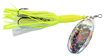 1 oz. Conehead Series Spinner/SG Finish w/Chartreuse & Pearl UV Skirt/1 Pack