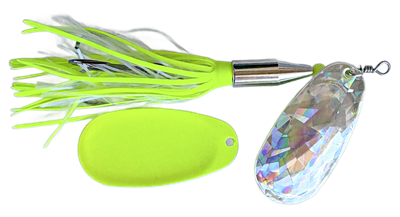 1 oz. Conehead Series Spinner/SG Finish Front/Chartreuse Back w/Chartreuse & Pearl UV Skirt/1 Pack