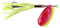 1 oz. Conehead Series Spinner/Candy Pink SG Finish/Chartreuse Edge w/Chartreuse & Pearl UV Skirt/1 Pack