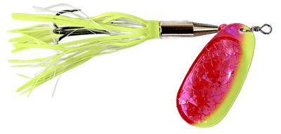 1 oz. Conehead Series Spinner/Candy Pink SG Finish/Chartreuse Edge w/Chartreuse & Pearl UV Skirt/1 Pack
