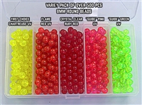 Variety Pack of Over 500 8mm Round Beads in Plastic Storage Box