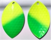 Size 7 FB Series Blade/Chartreuse w/Green Tip/BOTH SIDES AKA "Money"/Hex Brass Back/2 Pack