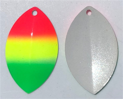 Size 7 FB Series Blade/Flame/Yellow/Green Tip w/Pearl White Back/2 Pack