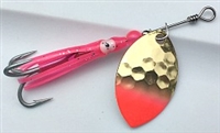 Size 4 FB Series Spinner/Hex Brass w/Red Tip/Pink Skirt