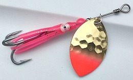 Size 4 FB Series Spinner/Hex Brass w/Red Tip/Pink Skirt