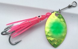 Size 4 FB Series Spinner/Chartruese SG w/Green Dot/Pink Skirt