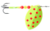 Size 7 FB (Mag Willow) Spinner/"Measles" Chartruese w/Red Dots