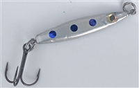 3/4 Ounce Flutter Series Jig/Silver w/Chrome Blue Dots/1 per pack