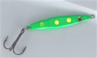 3/4 Ounce Flutter Series Jig/Green UV w/Chartreuse UV Dots/1 per pack