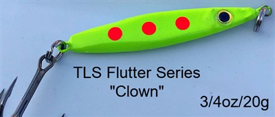 3/4 Ounce Flutter Series Jig/Chartreuse UV w/FlameUV Dots/1 per pack