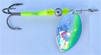 Size 3.5 KraZ8 Series Spinner/SG Front w/Chartreuse and Blue Edge/1 Per Pack