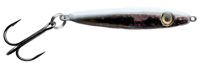 1 ounce Minnow Style Jig/Dark Baitfish w/White Back/1 each