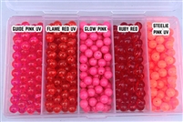 Variety Pack of Over 500 8mm Round Beads in Plastic Storage Box