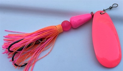 Size 6 Rocket Series Spinner/Skirted/Hot Pink w/Pink Body/Skirt/.95 ounce