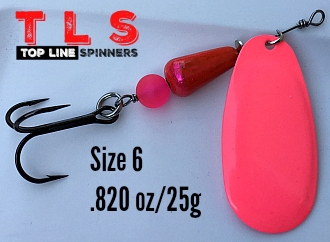 Size 6 Rocket Spinner/Hot Pink w/Candy Pink Body/.820 oz../25 g