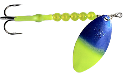 Size 6N Sage Series Spinner/Candy Blue w/Chartreuse Tip/AKA "Seahawk"/Silver Back