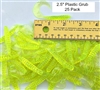 2.5" Single Tail Grub/UV Neon Chartruese/50 Pack