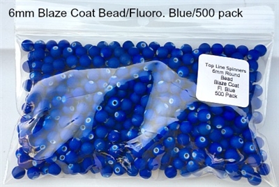 Size 6mm Round Bead/Blaze Coat Neon Blue/500 Pack