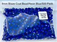 Size 8mm Round Bead/Blaze Coat Neon Blue/500 Pack
