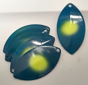 Size 5N FB Series Blade/Blue Both Sides w/Chartreuse Dot/6 Pack