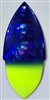 Size 7 SKS Series Blade/Holographic Blue SG Foil w/Chartruese Tip AKA "Seahawk"/2 Pack