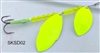 SKS Double Blade Spinner/Double Chartreuse Blades