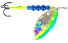 SKS Single Blade Spinner/Silver SG w/Blue & Chartreuse Edge w/Soft Bead Body