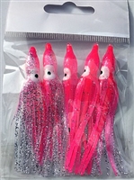 3" Squid Body/Pink/Clear w/Flake/5 Pack