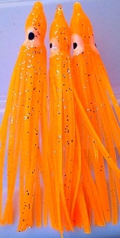 3.5" Squid Body/Fluorescent Orange UV/5 Pack