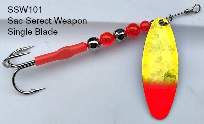 SSW Single Blade Spinner/Chartruese SG w/Flame Red Hot Tip