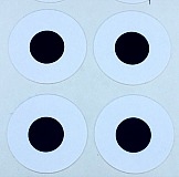 3/4" Round Dot/White Contrast Dot/24 Pack