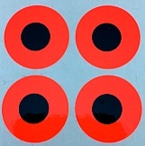3/4" Round Dot/Flame Red Contrast Dot/24 Pack