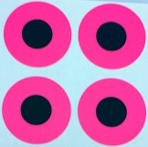 3/4" Round Dot/Hot Pink Contrast Dot/24 Pack