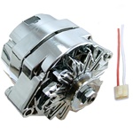 NEW CHROME 110 AMP ALTERNATOR WITH REGULATOR PLUG FOR GM ENGINE 1965-1985 AND MANY OTHER APPLICATIONS
