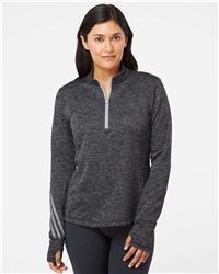 Adidas - Women's Brushed Terry Heathered Quarter-Zip Pullover