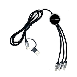 Illum 3-in-1 Light-Up Charging Cable with Dual Type C and Lightning Connector