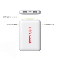 Pocket Power 5,000 mAh Mini Power Bank with Type C and Dual USB Ports