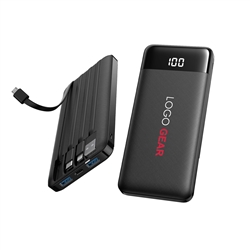 Axiom, Slim 10,000mAh Power Bank with Built-In Cables