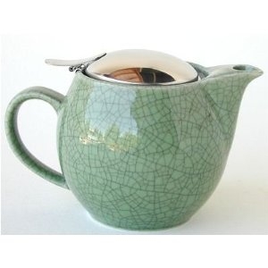 Bee House 26-oz. Teapot with Filter, Crackle Green