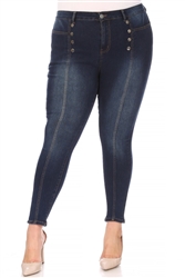 ED-17945X Dk.Wash plus skinny jeans