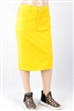 RK-77546K Yellow girls mid length skirt